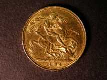 London Coins : A122 : Lot 1936 : Sovereign 1894 Marsh 146 GF