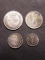 London Coins : A129 : Lot 1625 : Maundy Set 1860 ESC 2471 UNC with pastel tone, the Penny with a small spot on the obverse