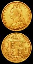London Coins : A156 : Lot 2151 : Half Sovereigns (2) 1892 No JEB S.3869C Fine, 1894 Marsh 489 Good Fine with some surface marks and e...