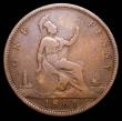 London Coins : A157 : Lot 2860 : Penny 1861 Satin 28, Gouby BP 1861G as Freeman dies 4+D with central cut fishtail, this obverse rare...