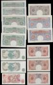 London Coins : A165 : Lot 84 : Bank of England a small group in mixed grades VF - UNC (14) comprising Catterns (1) One Pound Green ...