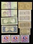 London Coins : A175 : Lot 100 : Egypt 5 Piastres Law 50 1940 issue series F/5 about Fine, France series of 1944 squares 2 Cents gree...