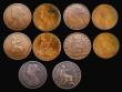 London Coins : A175 : Lot 2014 : Halfpennies in LCGS holders (11) a variety group, comprising 1846 6 over 6 with DF.I for DEI, Fine, ...