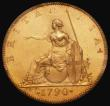 London Coins : A175 : Lot 2023 : Halfpenny 1790 Pattern in Brown Gilt, by Droz. Peck 952, DH6, Obverse: Undraped bust to right with a...