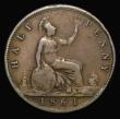 London Coins : A175 : Lot 2046 : Halfpenny 1861 F over P in HALF thus appearing to read HALP, Freeman dies 6+G. LCGS Variety 30. VG i...
