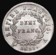 London Coins : A182 : Lot 1129 : France Demi Franc 1811 lustrous AU , Napoleon obverse and some adjustment lines beneath his portrait