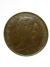 London Coins : A124 : Lot 2138 : Halfpenny 1861 Freeman 278 dies 7+D (Rarity 16) About VF with some surface nicks, very rare,...