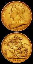 London Coins : A169 : Lot 1965 : Sovereigns (2) 1892M Marsh 136 S.3867C, DISH M17 GF/NVF with a small flan flaw on the obverse, 1894M...