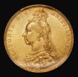 London Coins : A171 : Lot 1972 : Sovereign 1891 Second legend with G: of D:G: closer to the crown, Horse with long tail, S.3866C, DIS...