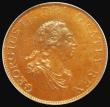 London Coins : A175 : Lot 2030 : Halfpenny 1799 Bronzed Pattern, Peck 1234, KH16, Obverse: Six square jewels to the brooch, the centr...