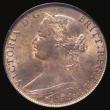 London Coins : A175 : Lot 2052 : Halfpenny 1863 Small upper section to 3, Freeman 294 dies 7+G, UNC with around 20% lustre, in an LCG...