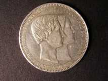 London Coins : A122 : Lot 1334 : Belgium 5 Francs medallic issue 1853 KMM8.2  bright EF.