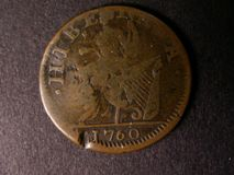 London Coins : A122 : Lot 1452 : USA Halfpenny 1760 VOCE POPULI Head between E and R of HIBERNIA, one stop after HIBERNIA, Ob...