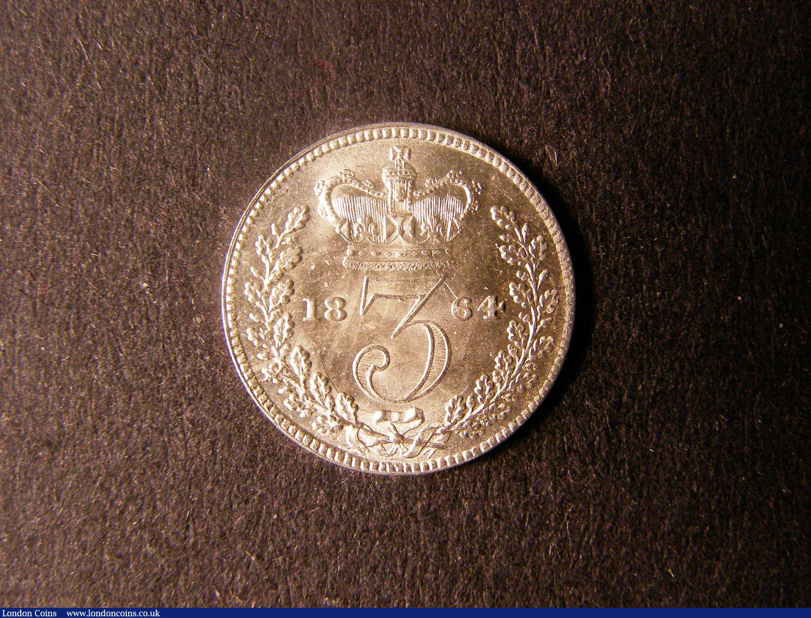 London Coins : A124 : Lot 1009 : Threepence 1864 ESC 2071 Lustrous UNC