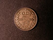London Coins : A124 : Lot 1019 : Threepence 1893 Jubilee Head ESC 2103 UNC and nicely toned with some light cabinet friction on the r...