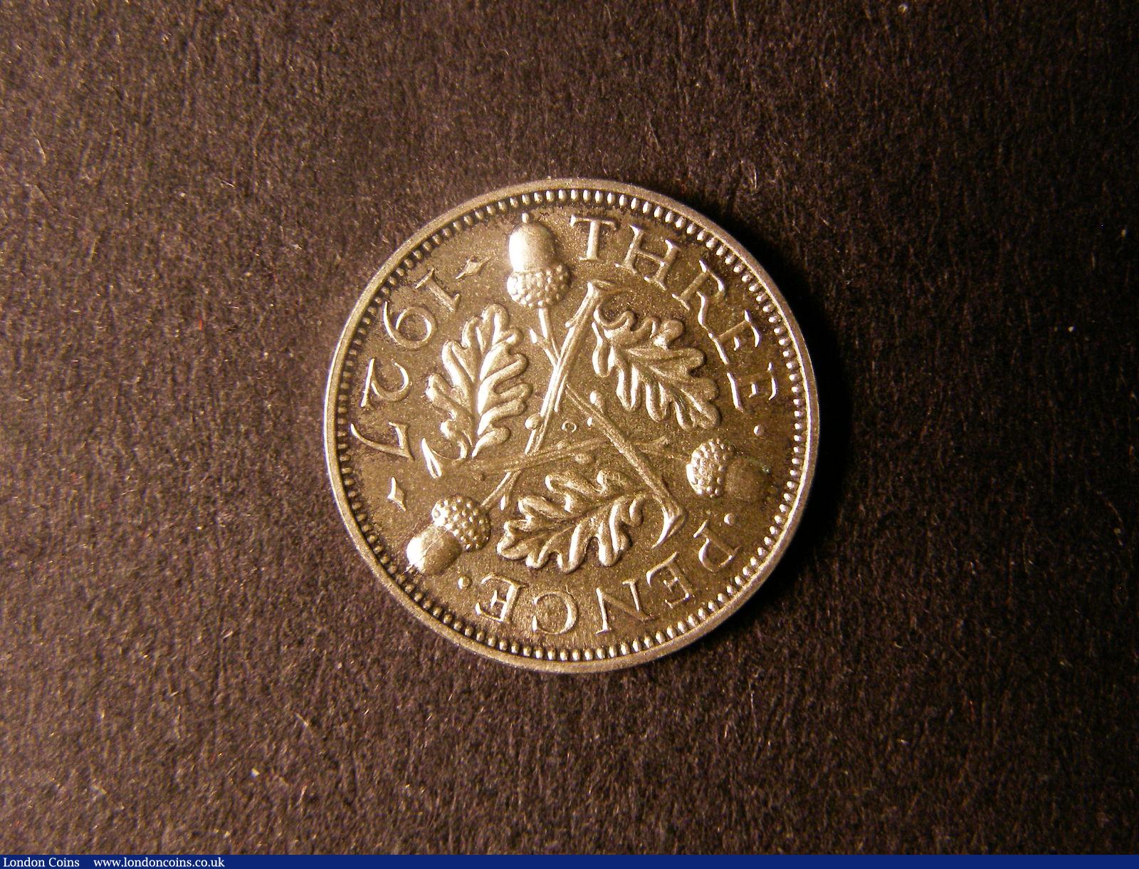 London Coins : A124 : Lot 1021 : Threepence 1927 Proof ESC 2141 FDC/nFDC