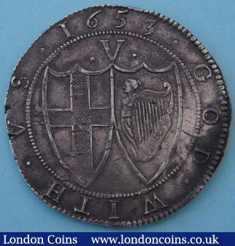 Crown 1653 Commonwealth mint mark sun, R. shield of St George and Ireland. Almost extremely fine. : Hammered Coins : Auction 124 : Lot 1804
