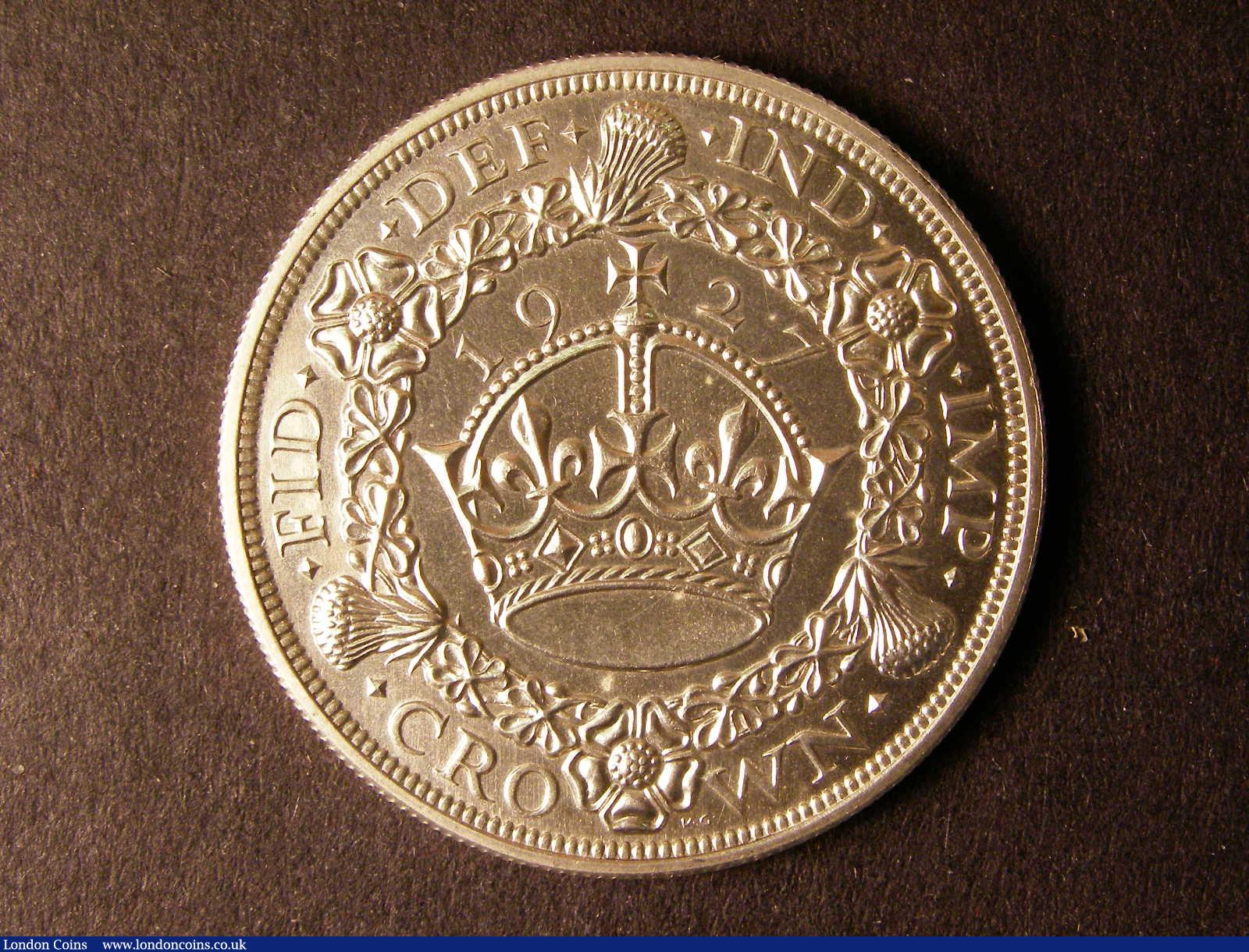 London Coins : A124 : Lot 190 : Crown 1927 Proof ESC 367 nFDC light toning spot on the King's beard