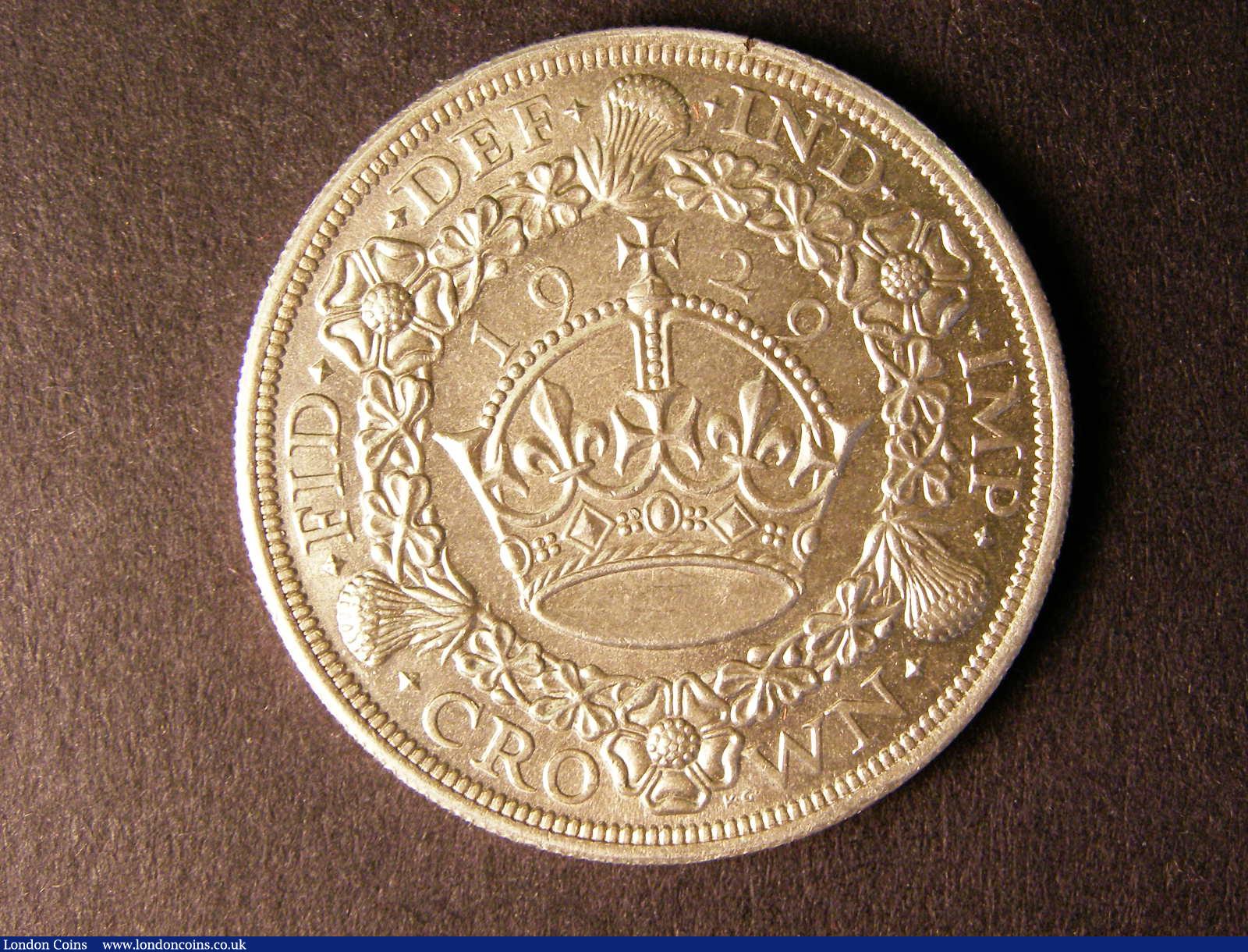 London Coins : A124 : Lot 200 : Crown 1929 ESC 369 Lustrous UNC with a small tone spot on the reverse rim