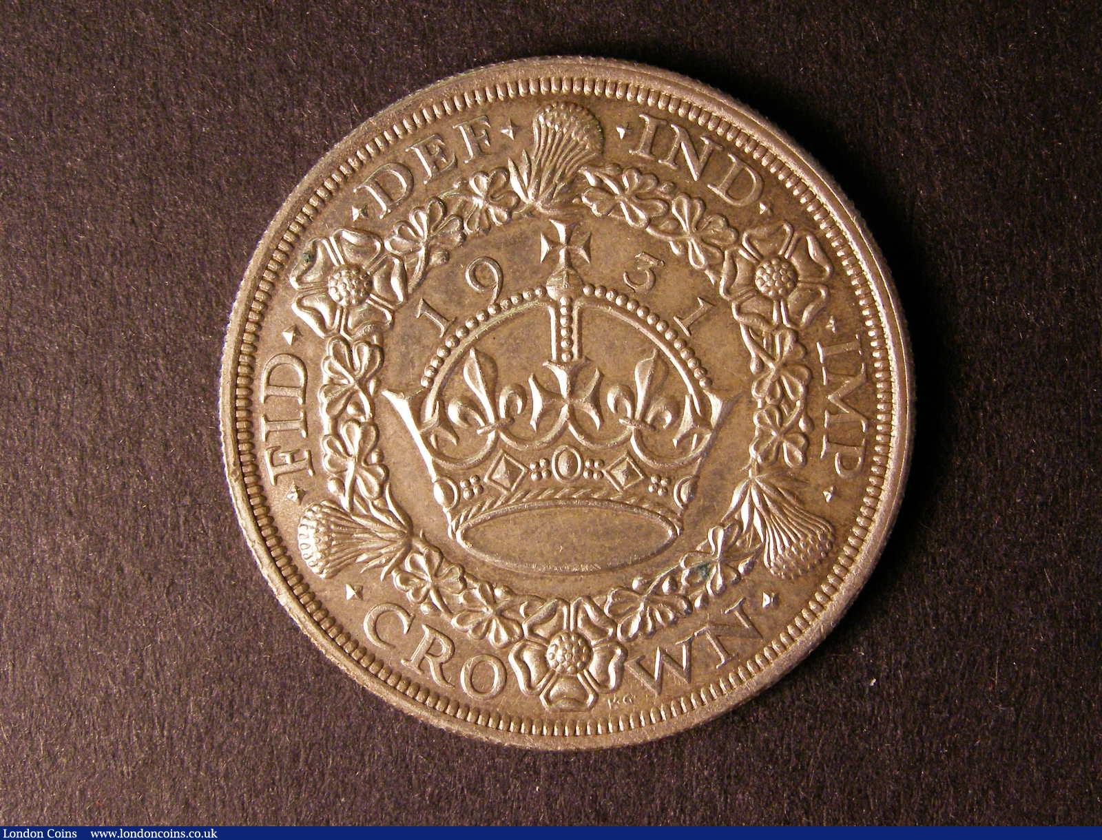 London Coins : A124 : Lot 212 : Crown 1931 ESC 371 Good EF two carbon spots reverse in the wreath