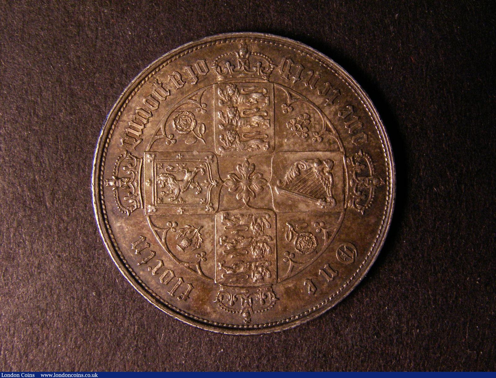 London Coins : A124 : Lot 324 : Florin 1852 ii over i. ESC 807A GVF toned