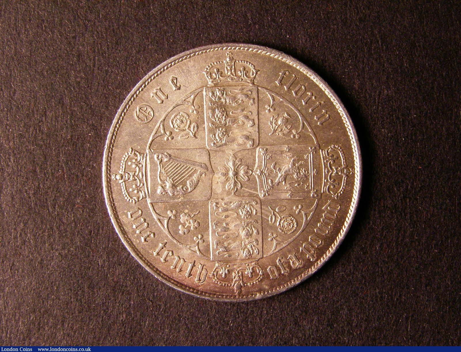 London Coins : A124 : Lot 337 : Florin 1867 ESC 830 Die Number 6 EF, scarce