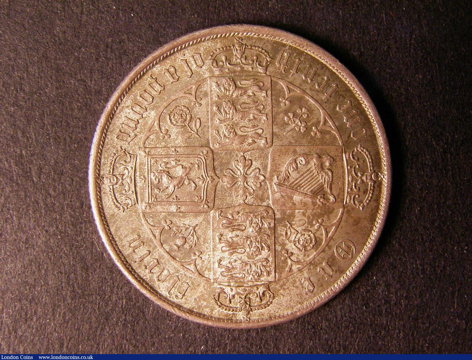 London Coins : A124 : Lot 340 : Florin 1870 ESC 836 Davies 752 dies 3B Top Cross overlaps border beads Die Number 15 UNC and nicely ...