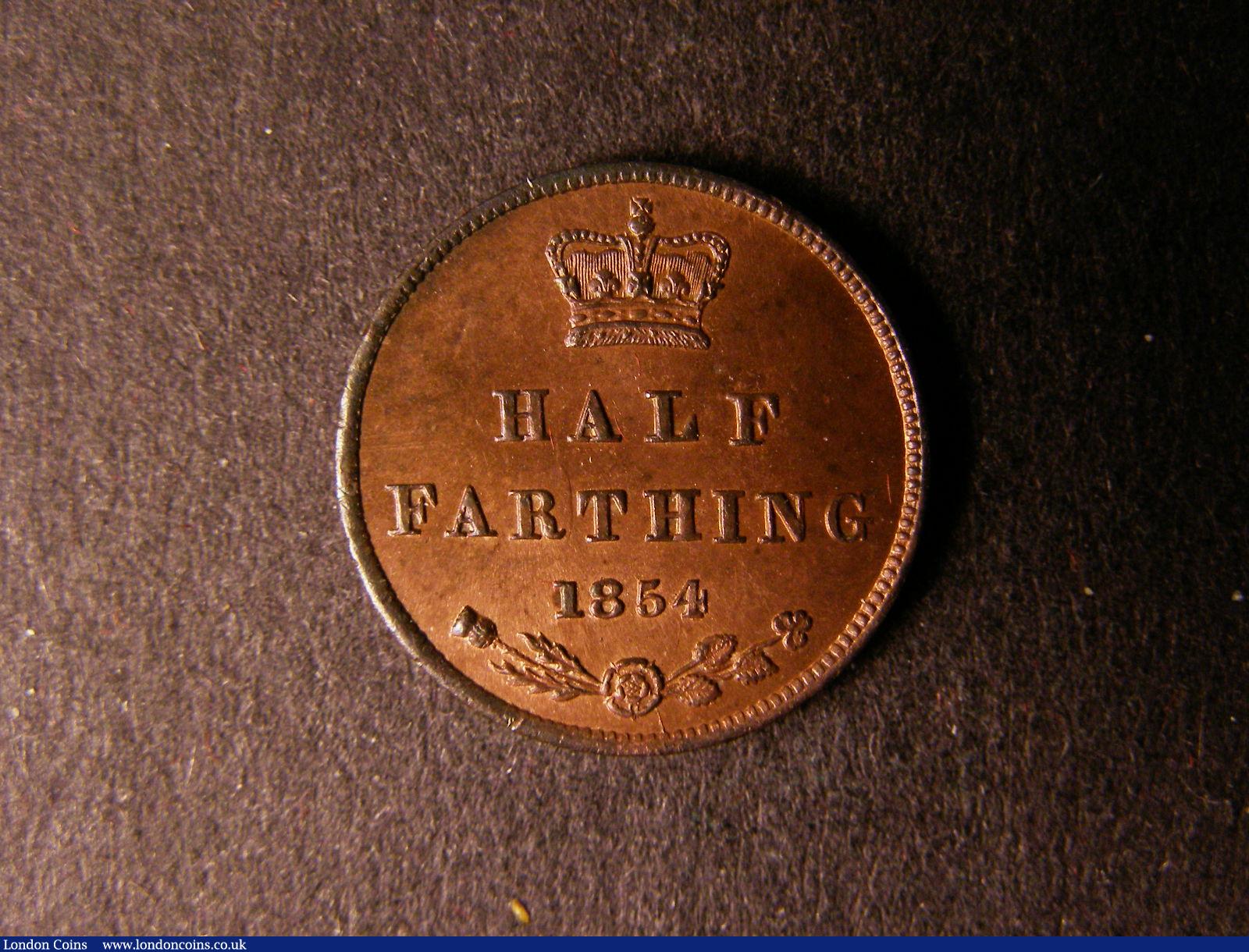 London Coins : A124 : Lot 421 : Half Farthing 1854 Peck 1602 UNC with some lustre and with a very attractive tone