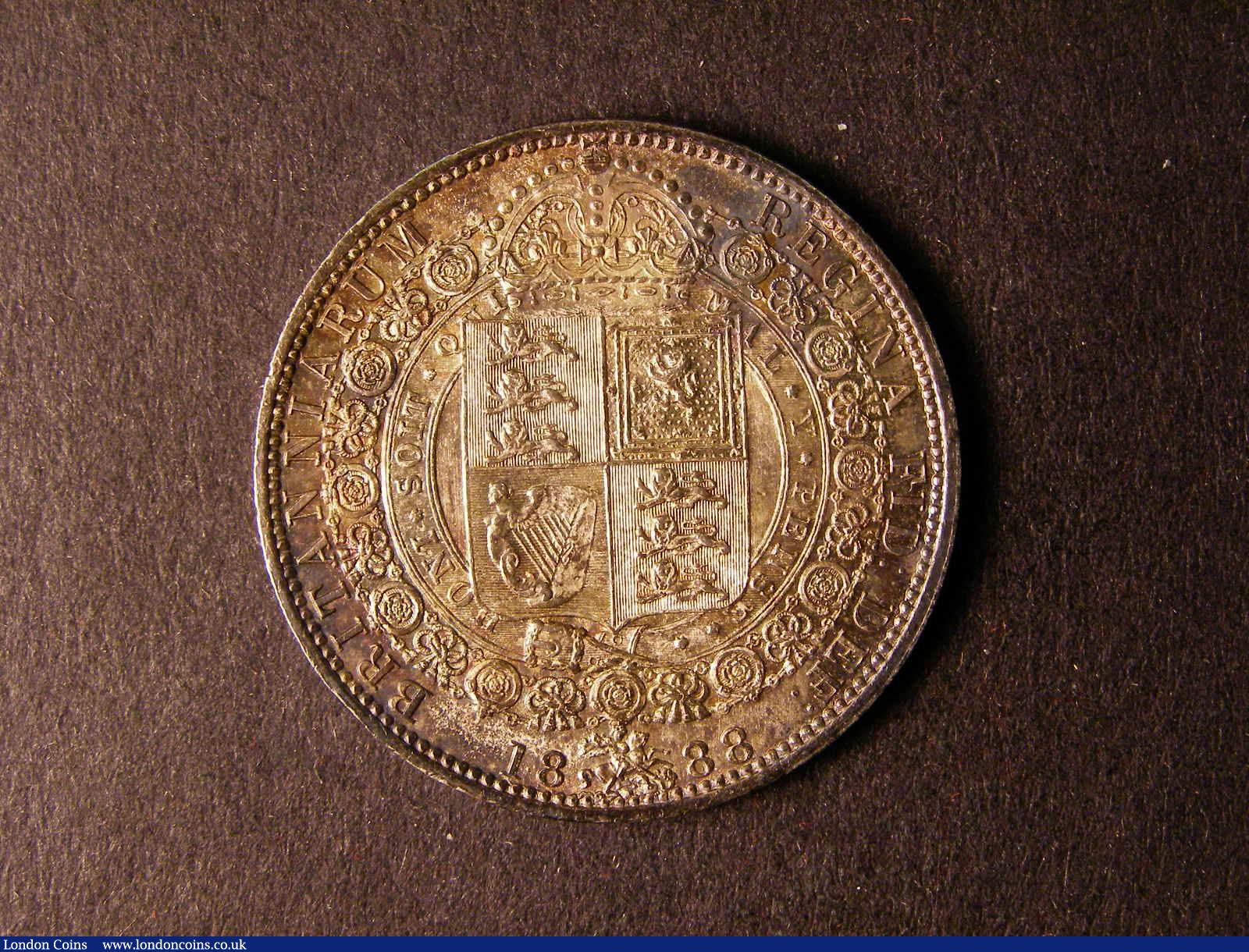 London Coins : A124 : Lot 460 : Halfcrown 1888 ESC 721 UNC and nicely toned