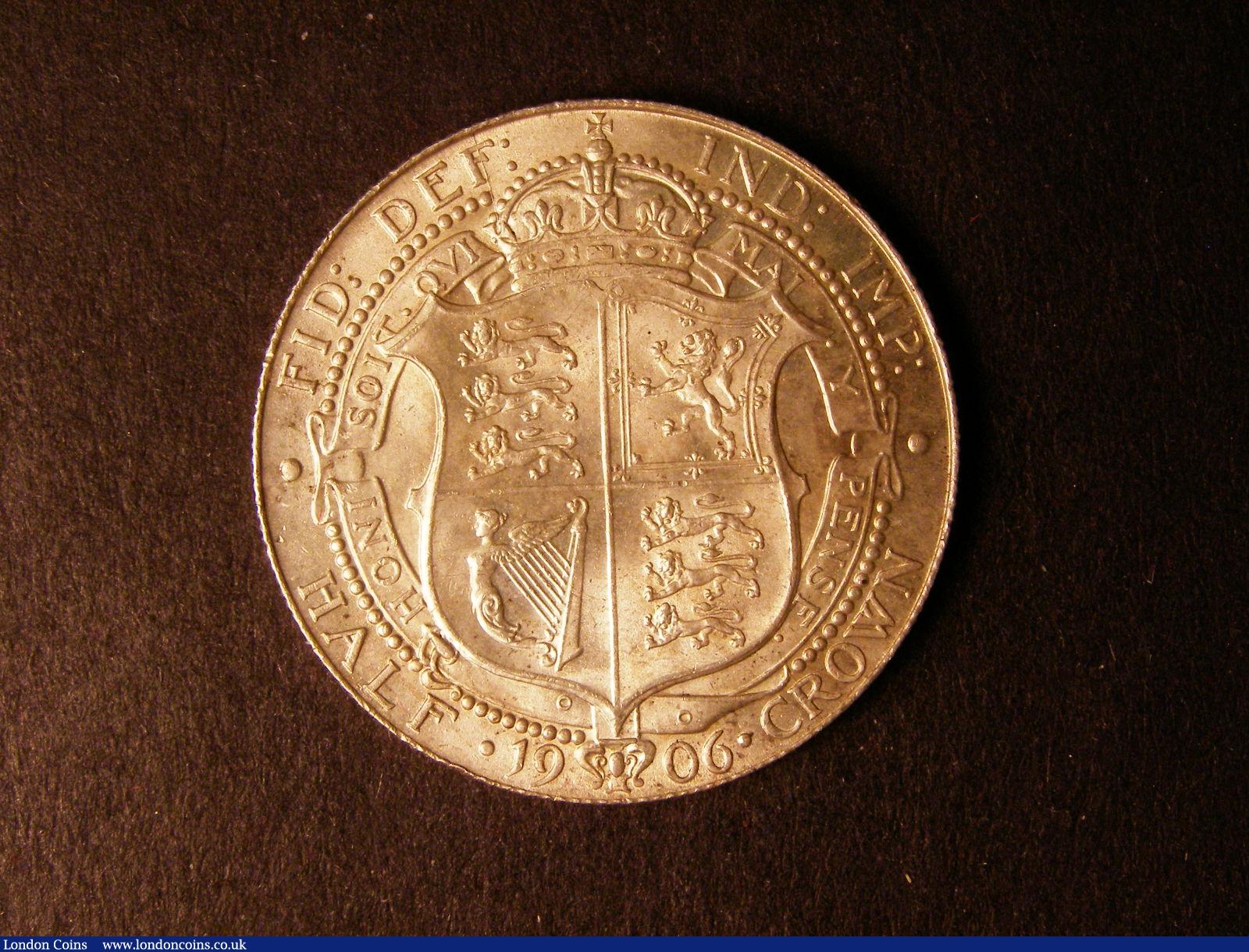 London Coins : A124 : Lot 482 : Halfcrown 1906 ESC 751 UNC with golden toning, a few light contact marks barely detract