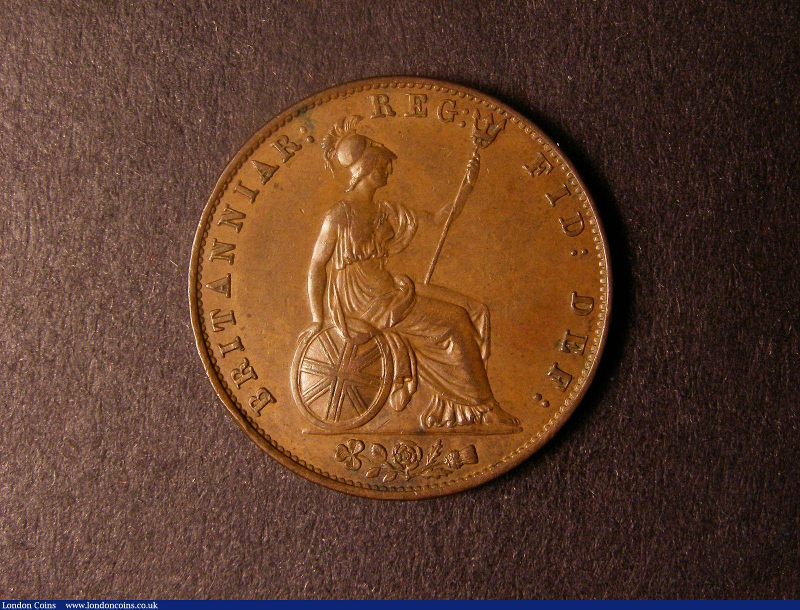 London Coins : A124 : Lot 512 : Halfpenny 1844 Peck 1528 GVF