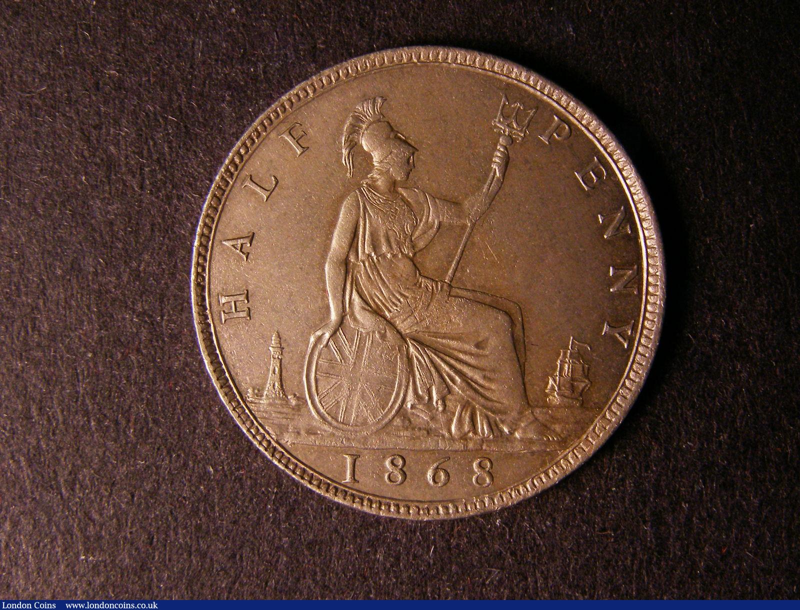 London Coins : A124 : Lot 568 : Halfpenny 1868 Cupro-Nickel Proof Freeman 304 dies 6+G nFDC