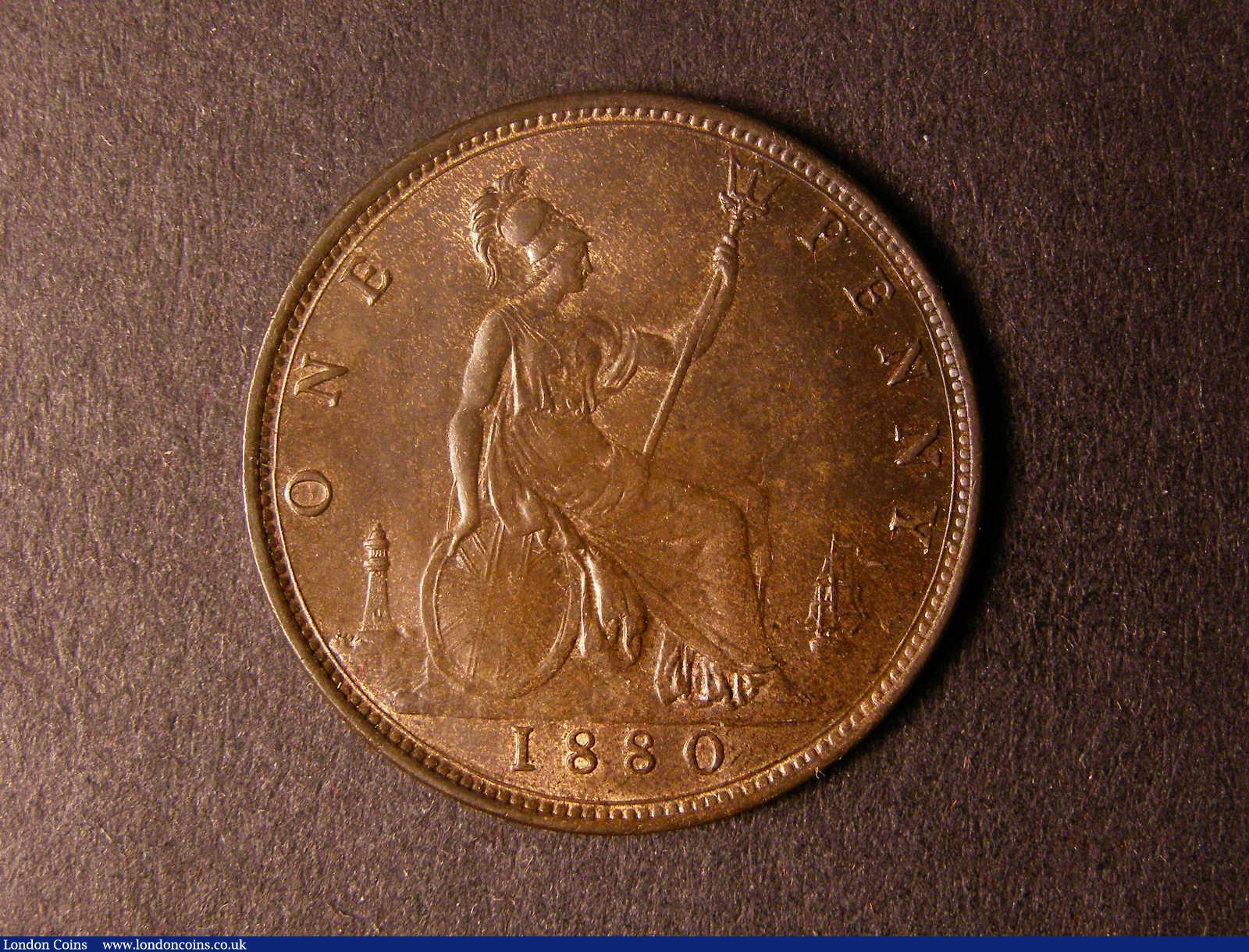 London Coins : A124 : Lot 748 : Penny 1880 Freeman 101 dies 9+L A/UNC with traces of lustre