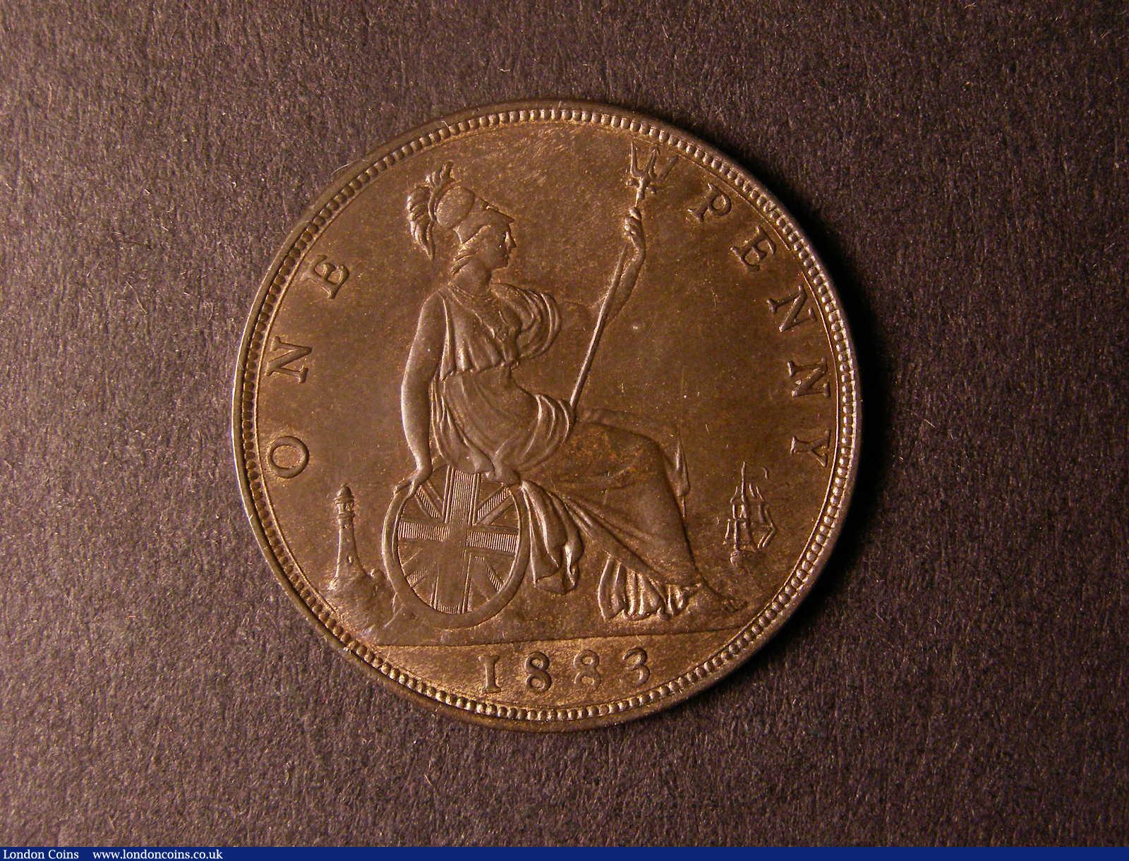 London Coins : A124 : Lot 757 : Penny 1883 Freeman 118 dies 12+N A/UNC with lustre traces