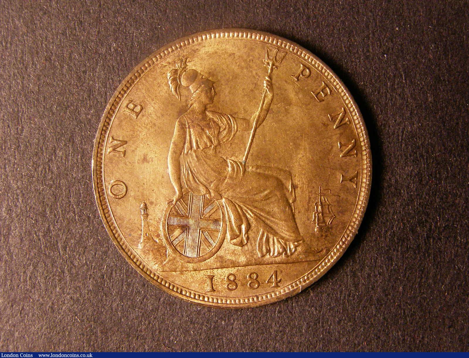 London Coins : A124 : Lot 759 : Penny 1884 Freeman 119 dies 12+N UNC with about 75% lustre