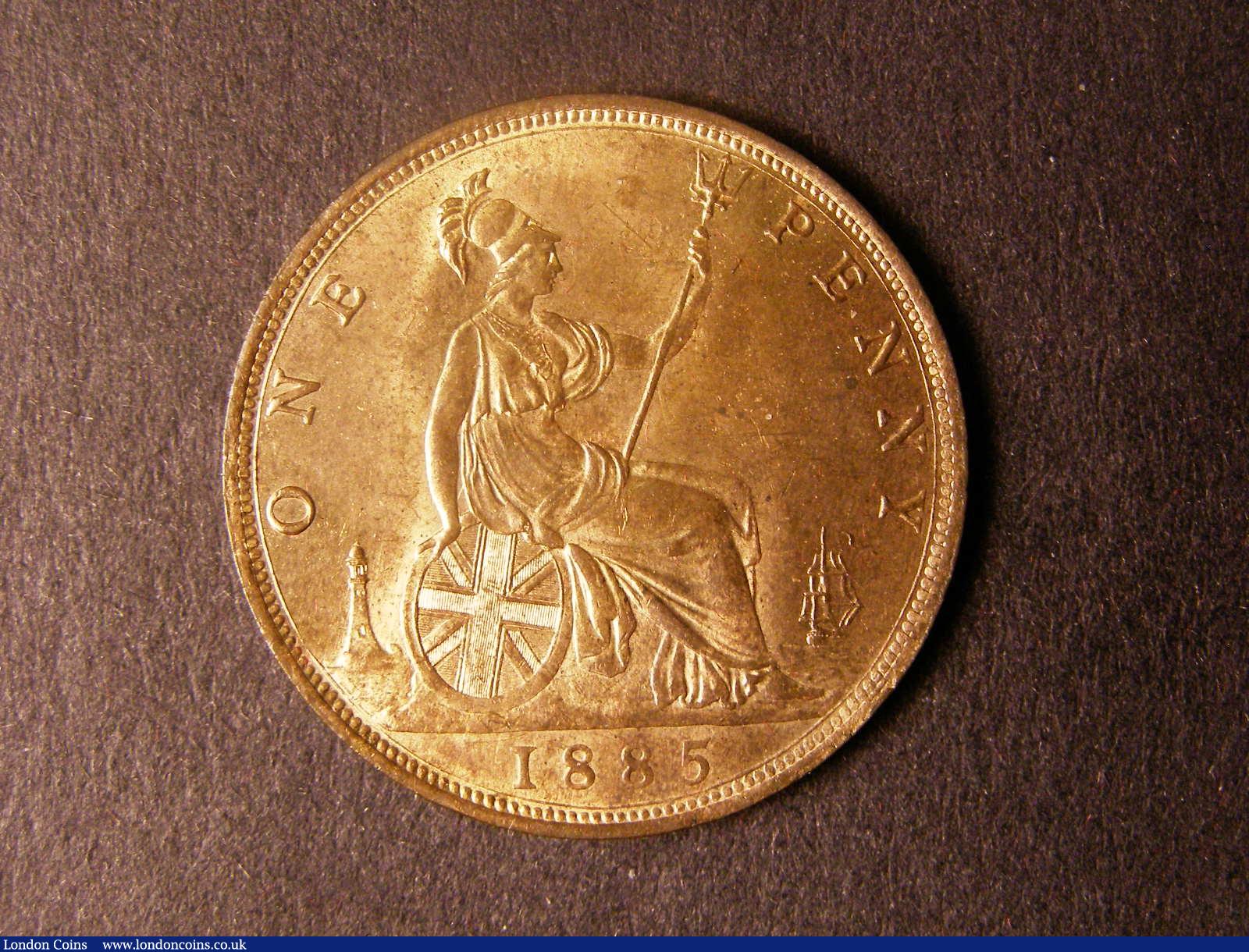 London Coins : A124 : Lot 761 : Penny 1885 Freeman 121 dies 12+N UNC with about 75% lustre