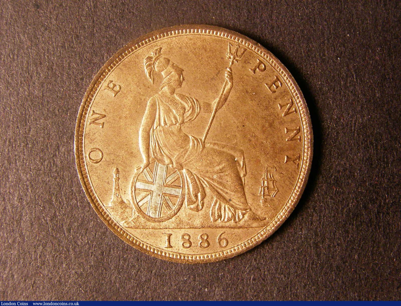 London Coins : A124 : Lot 762 : Penny 1886 Freeman 123 dies 12+N UNC with about 80% lustre