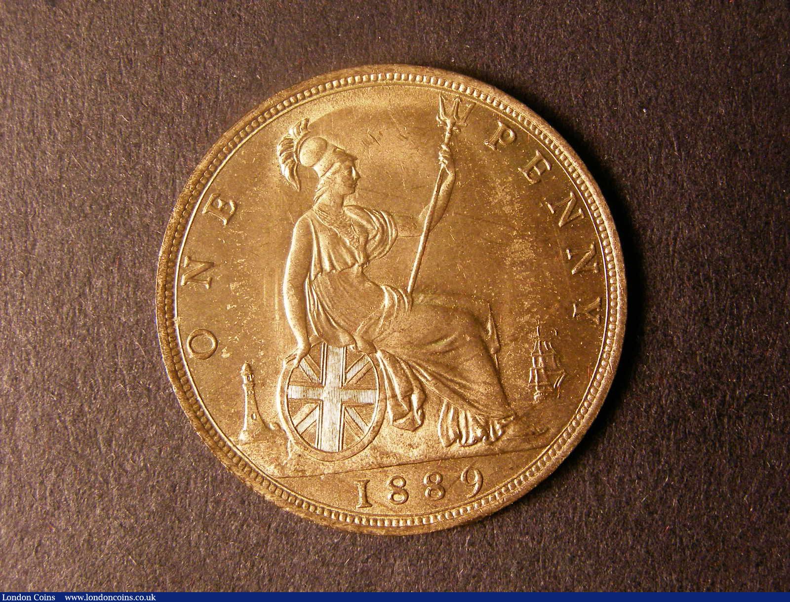 London Coins : A124 : Lot 769 : Penny 1889 Freeman 127 dies 12+N 15 Leaves UNC with full lustre