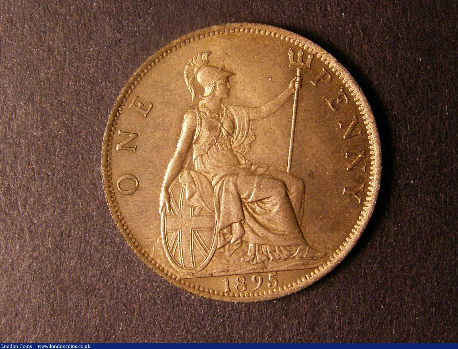 London Coins : A124 : Lot 781 : Penny 1895 Bronze Proof Freeman 142 dies 1+B Lustrous nFDC Very Rare rated R19 by Freeman 