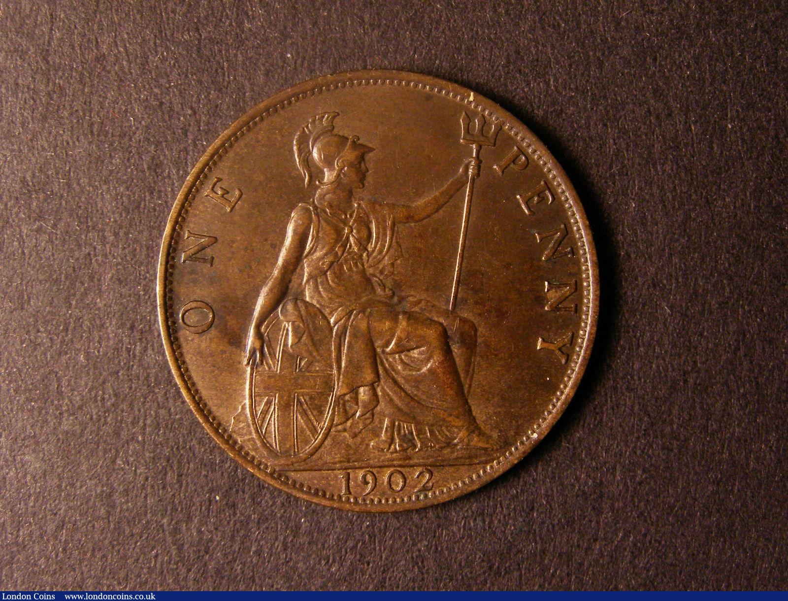 London Coins : A124 : Lot 797 : Penny 1902 Low Tide Freeman 156 dies 1+A EF toned