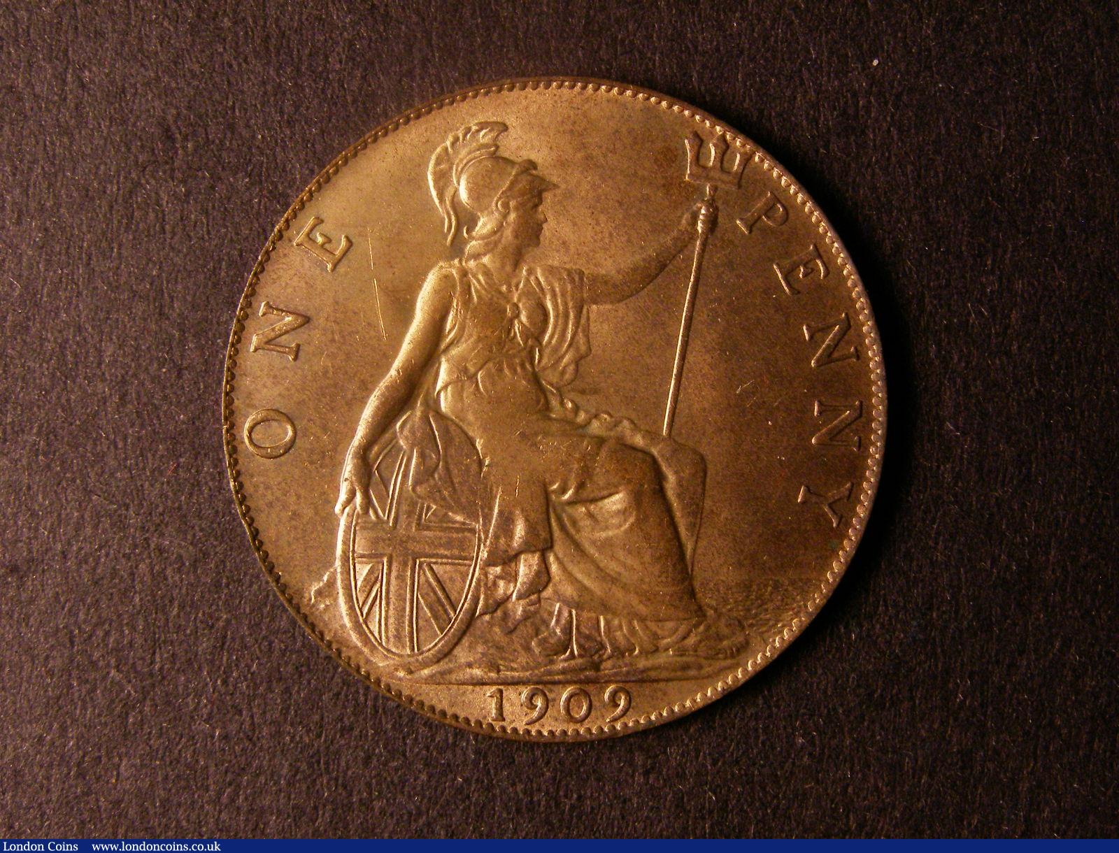 London Coins : A124 : Lot 814 : Penny 1909 Freeman 168 dies 2+D UNC with good lustre