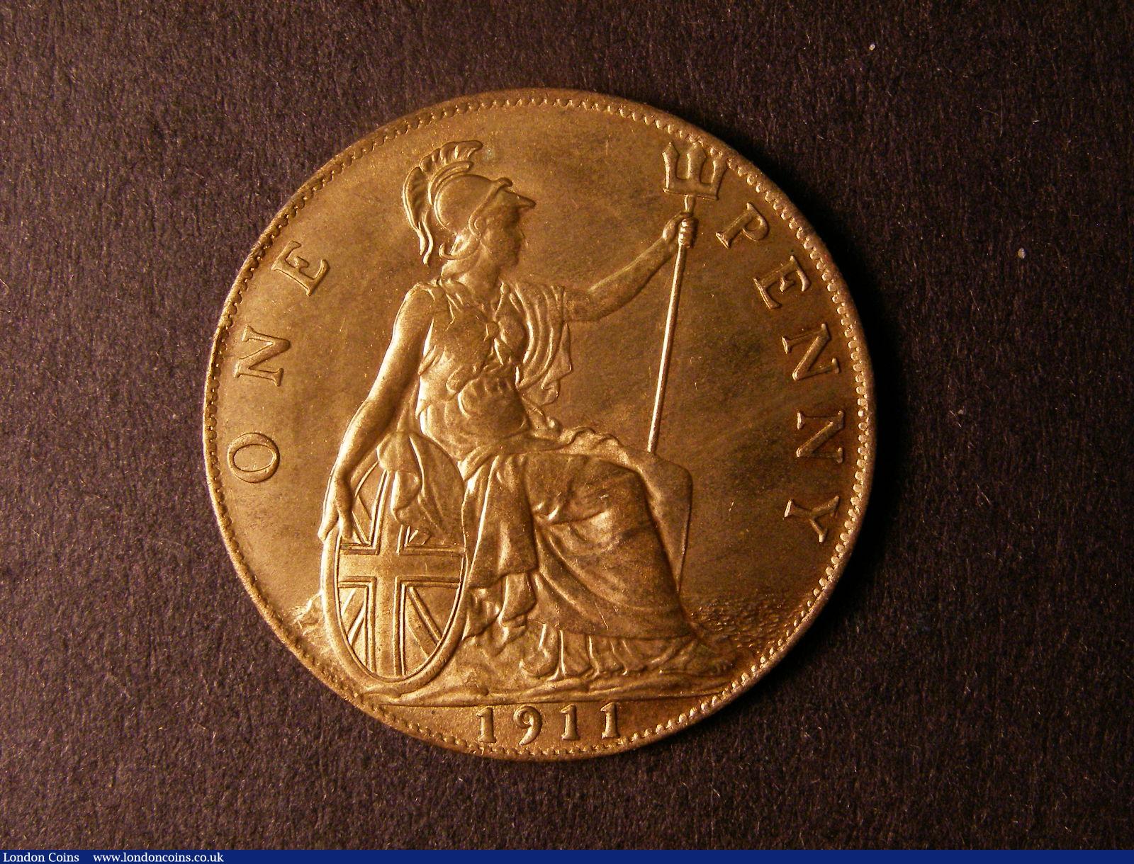 London Coins : A124 : Lot 815 : Penny 1911 Freeman 171 dies 1+A UNC with almost full lustre