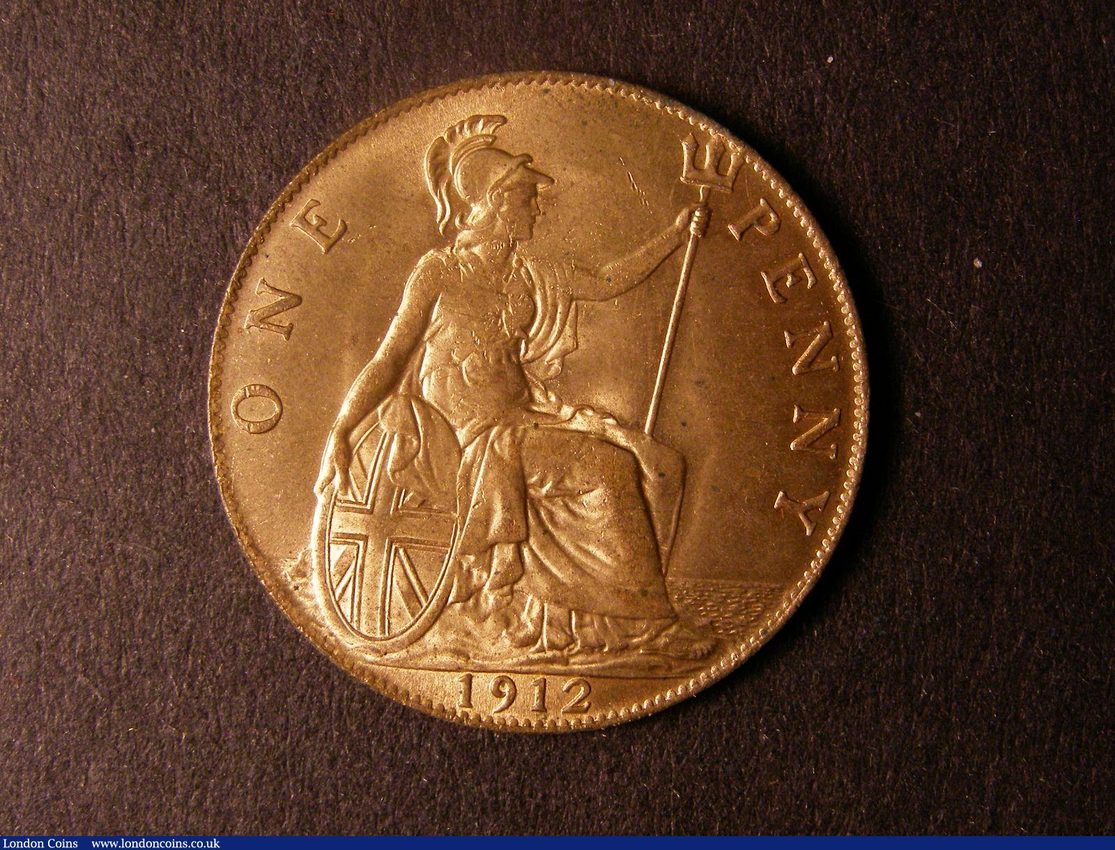 London Coins : A124 : Lot 817 : Penny 1912 Freeman 172 dies 1+A UNC with almost full lustre