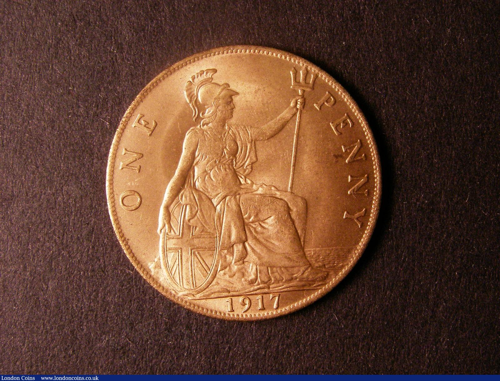 London Coins : A124 : Lot 824 : Penny 1917 Freeman 181 dies 2+B UNC with good lustre