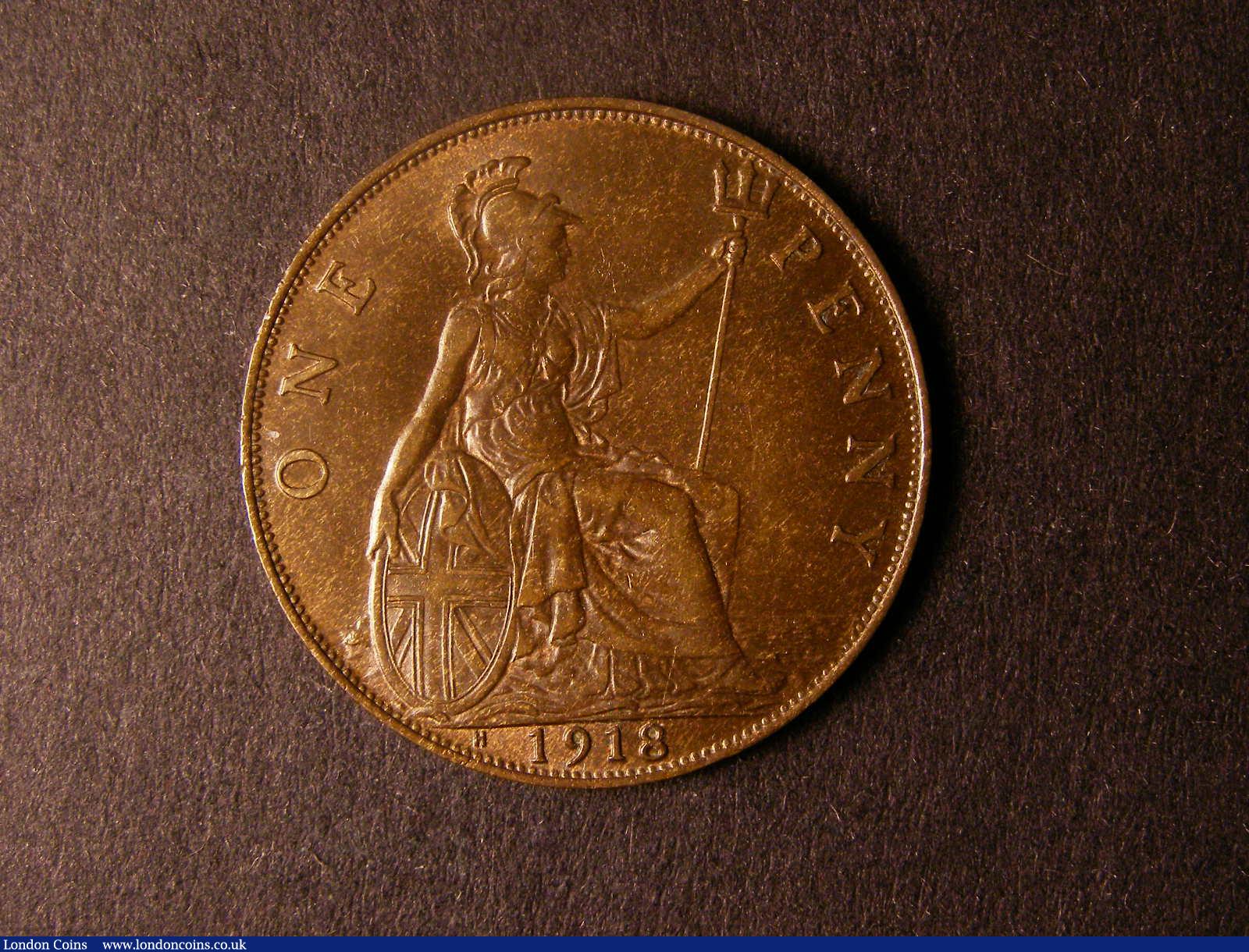 London Coins : A124 : Lot 827 : Penny 1918H Freeman 183 dies 2+B NEF with traces of lustre, and a few contact marks