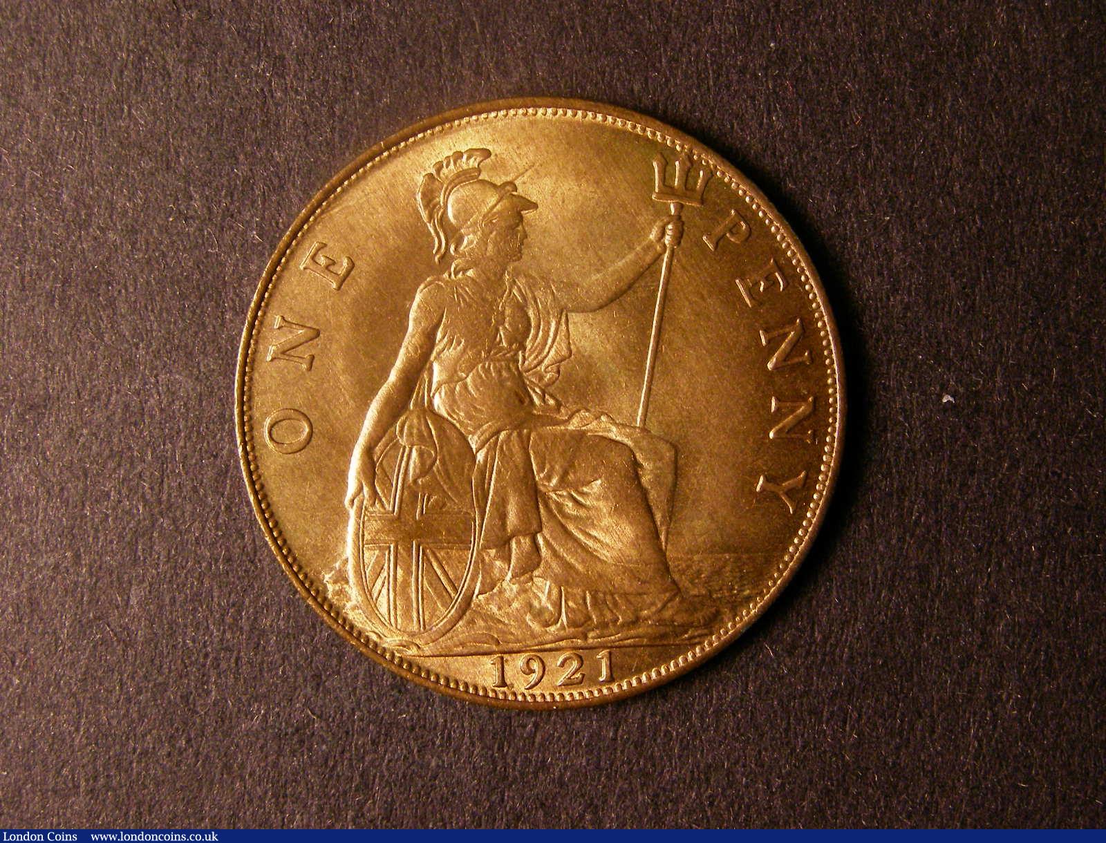 London Coins : A124 : Lot 835 : Penny 1921 Freeman 190 dies 2+B UNC with good, slightly streaky lustre