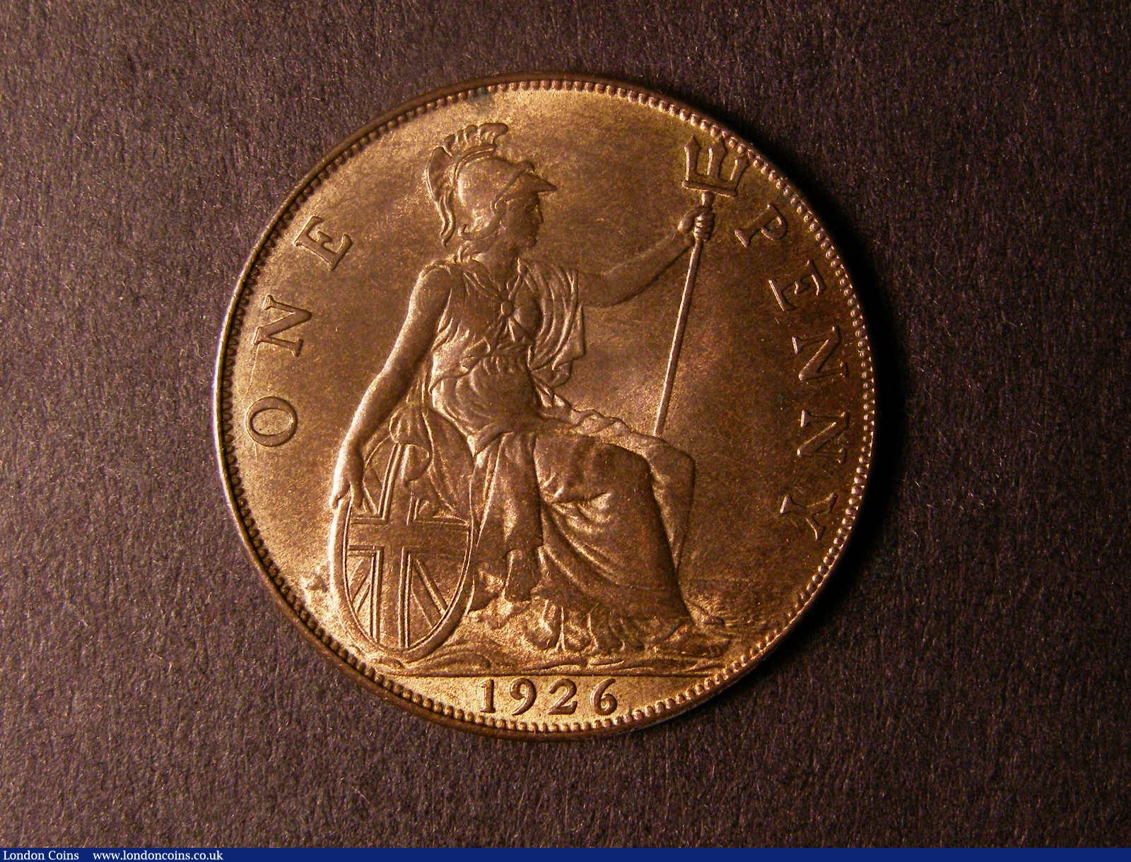 London Coins : A124 : Lot 836 : Penny 1926 First Head Freeman 193 dies 3+B UNC with about 35% lustre