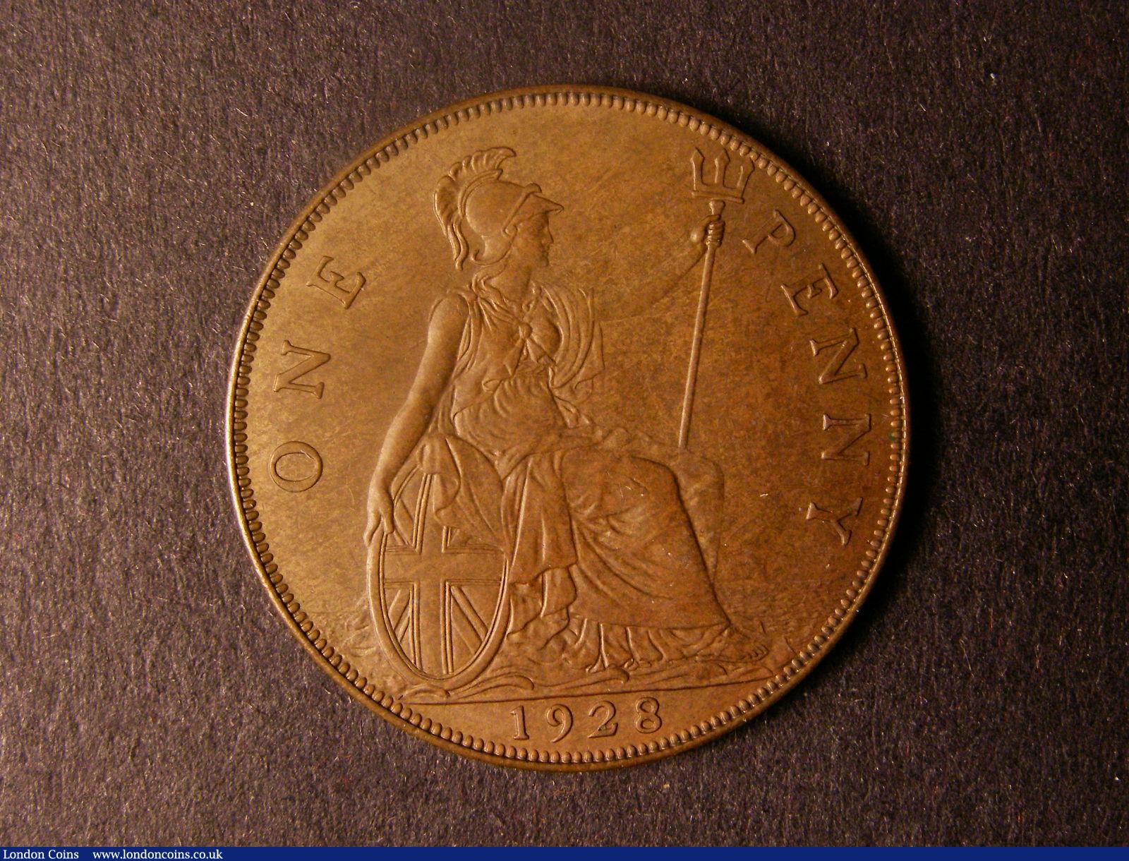 London Coins : A124 : Lot 840 : Penny 1928 Bronze Proof Freeman 200 dies 5+C toned nFDC