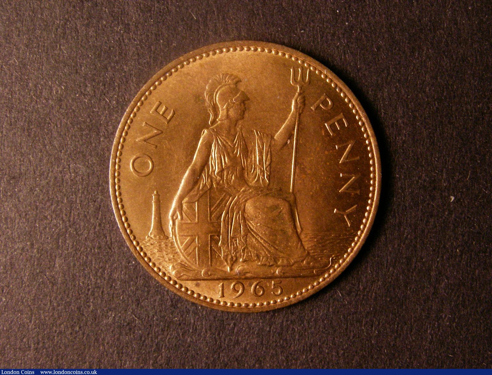 London Coins : A124 : Lot 844 : Penny 1965 as Freeman 255 dies 3+H the obverse with the appearance of being struck from polished die...