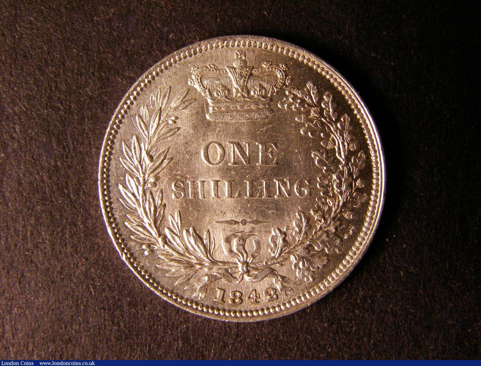 London Coins : A124 : Lot 857 : Shilling 1842 ESC 1288 Lustrous A/UNC with minor contact marks